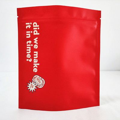 comprare Stampa a colori rossi Carta Kraft biodegradabile Standing Zip Lock Borsa di caffè Fagioli di tè Sacchetti per imballaggi alimentari online manufacture
