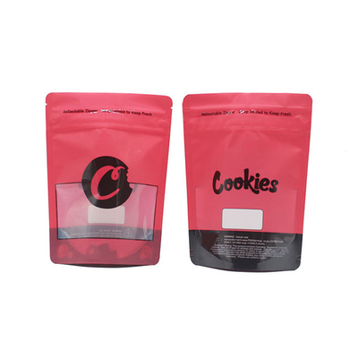 comprare Stampa del logo sacchetti ziplock Mylar ricapribili colore rosa 3.5g con finestra trasparente online manufacture