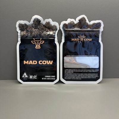 comprare erba Fiore ziplockk Sacchetti di imballaggio in forma di sacchetto di taglio a stampo personalizzato con finestra online manufacture
