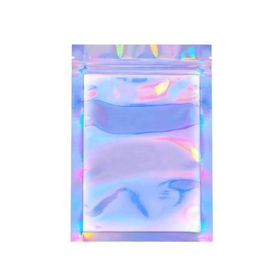 comprare Piccolo Mylar Plastic Biodegradabile Chiusura termicamente sigillatrice Fermaglia a tre lati Imballaggio alimentare Borsa olografica online manufacture