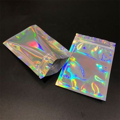 comprare Sacchetti di imballaggio con cerniera olografica, sacchetti piatti, piccoli sacchetti di plastica con cerniera a chiusura laser online manufacture