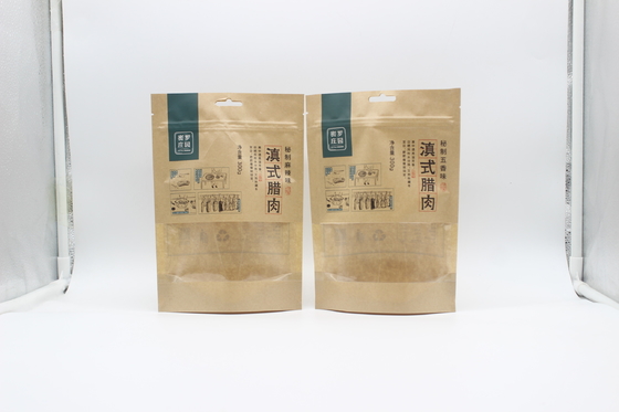 100g 500g 1000g Kraft Paper ziplockk sacchetti riciclabili SGS FDA certificato
