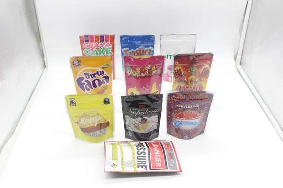 PET Glossy Mylar sacchetti di erba antiodore con cerniera a prova di bambino