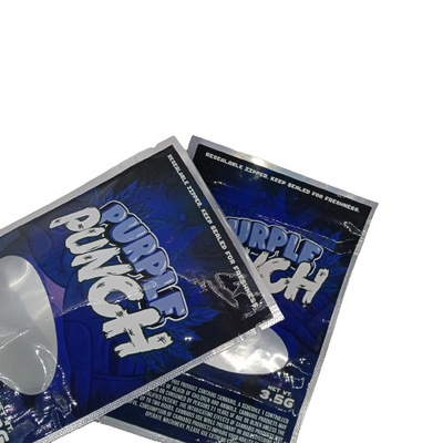 Fogli di alluminio Mylar ziplockk sacchetti Stand Up con finestra per erba erba imballaggio