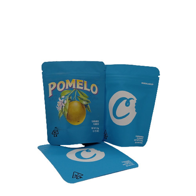 Spuntino 300g Sacchetti in piedi sacchetti di erba blu Mylar con cerniera