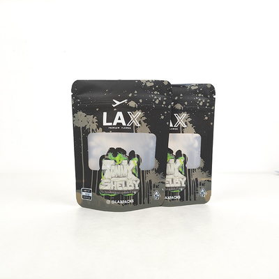 Tasche per la conservazione degli alimenti accettate personalizzate di foglio di alluminio Mylar Stand Up Zip Lock Bag con finestra chiusa e opzioni personalizzate