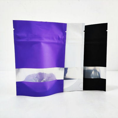 Fogli d'alluminio Zipper viola Matte Stand Up Pocket Zip Lock Biodegradabile sacchetti Mylar