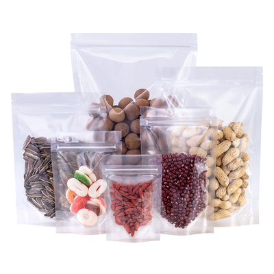 Sacchetti trasparenti a piedi Mylar Food Clear Sacchetti a ziplock ricapribili