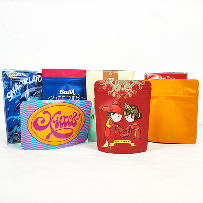 ziplockk Stand Up Mylar Food Bags Gravure Printing per il tè Caramelle zucchero biscotti