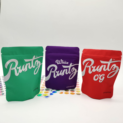 Ricaricabile Zipper multicolore Mylar Stand Up Bags Proof di umidità per CBD erba