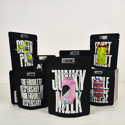 Logo personalizzato Fogli di alluminio sacchetto Mylar ziplock riutilizzabile Food Proof Stand Up Bag