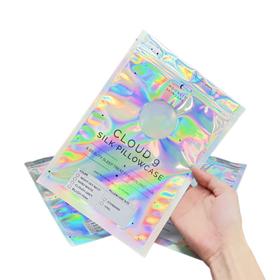 Di Mylar del supporto sacchetto olografico su che imballa tre borse laterali della guarnizione con la chiusura lampo