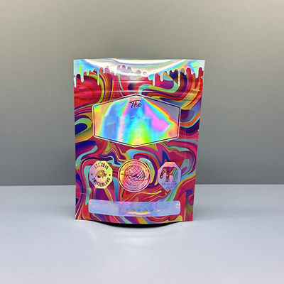borse olografiche Doypack di 3.5g Mylar con la chiusura lampo per il fiore dell'erbaccia