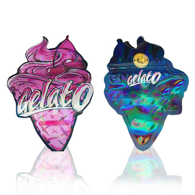 Il gelato modella le borse tagliate su ordinazione interamente colora la stampa di sostegno con la cima della chiusura lampo