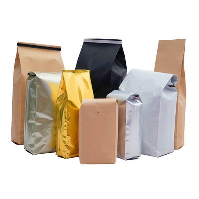 Sacchetto laterale del rinforzo del caffè di Bean Bags With Tin Tie del caffè su ordinazione della valvola