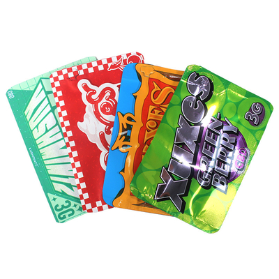 Imballaggio lucido Weed Mylar Stand Up Bags Custom Stand Up Zipper