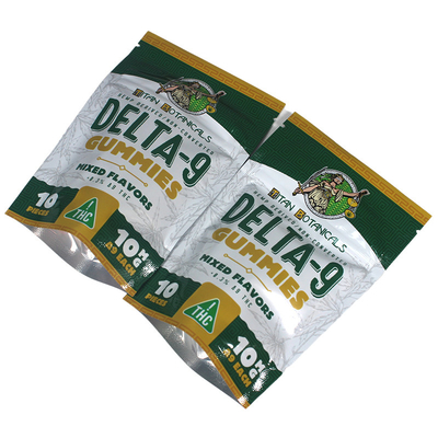 Matte 7g Mylar Weed Bags Zipper Top Custom Thc confezionamento alimentare