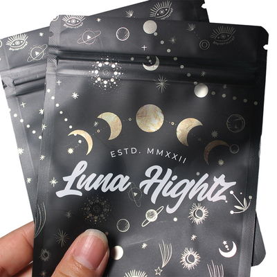 Stampaggio a caldo Mylar Weed Imballaggio impermeabile Forma personalizzata Fda