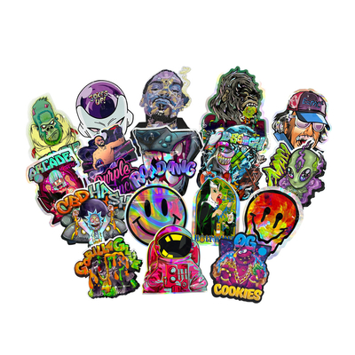 Holographic FDA Custom Die Cut Mylar Bags 120 Mico