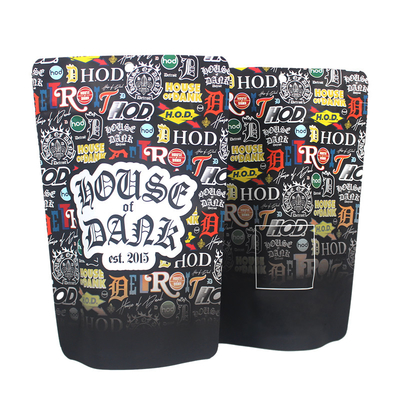 Borsa Mylar a prova di odore con cerniera stampata su misura Soft Touch 3.5g Child Resistant For Edibles