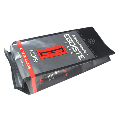Sigillo termico Matte Black Side Gusset Coffee Bag Stand Up Ziplock Sacchetto di plastica 12oz