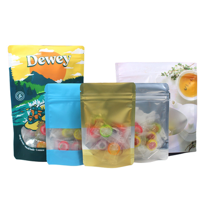 Campione gratuito di alimenti premium, sacchetto con finestra, cerniera e borsa chiudibile.