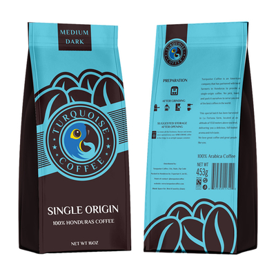 Sacchetti di caffè con cerniera di plastica personalizzati Imballaggio Stampa lucida Flat bottom pouch Sacchetti di caffè
