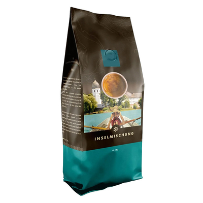 Borsa di carta Kraft di buona qualità ricapribile Borsa di imballaggio a fondo piatto stampata Borsa da caffè per il tè Borsa di imballaggio