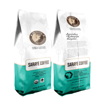 Sigillo termico nero opaco Stand Up Ziplock Sacchetto di plastica 12oz Caffe' Side Gueest Bottom Coffee Bag