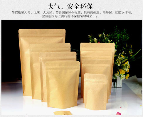 Tasche in piedi biodegradabili Kraft