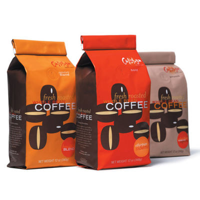 Doypack Kraft Stand Up Pouches OEM 160 Mic Gusseted Coffee Bags