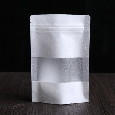 Mega See Through Bags Zipper White Bags di carta chiudibili di nuovo