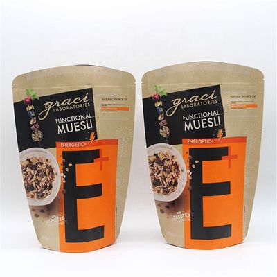 Tasse Kraft rischiudibili, sacchetti in piedi, gravure stampate, sacchetti di caffè in carta marrone da 4 oz
