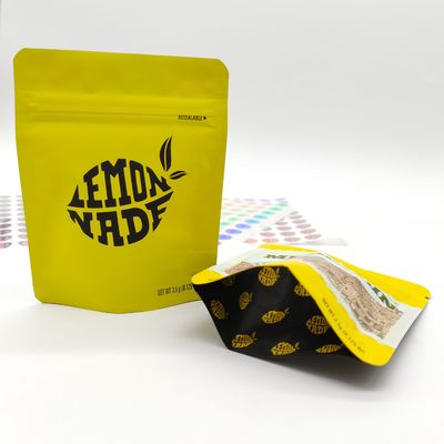 Borsa Mylar con sacchetto a gomma di 0,5 oz con zip