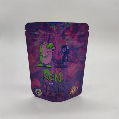 CYMK Borse di foglio stampate con sigillo termico sacchetti Mylar olografici a fondo piatto Gusset GMP