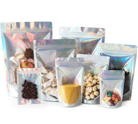 Fogli d'alluminio sacchetti di ziplock olografici all'ingrosso 120 micron SGS