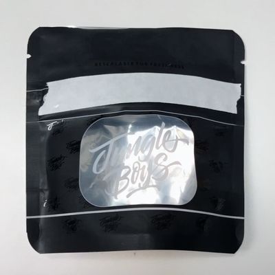 VMPET Matte Black Stand Up Pocket 3.5g Mylar See Through Zip Bags