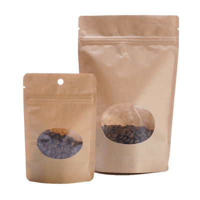 150 g Sacchetti di caffè in carta marrone Doypack Coffee Stand Up Bag 130 mm di larghezza